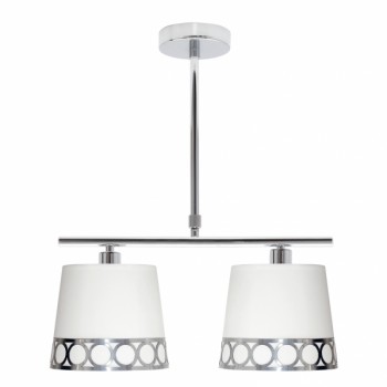 Distribuidor - Lâmpadas Diversas | Lâmpadas Clássicas | LAMPARA DALIA 2XE14 BLANCO/PLATA REGX40X16 CM Ref: 114852010